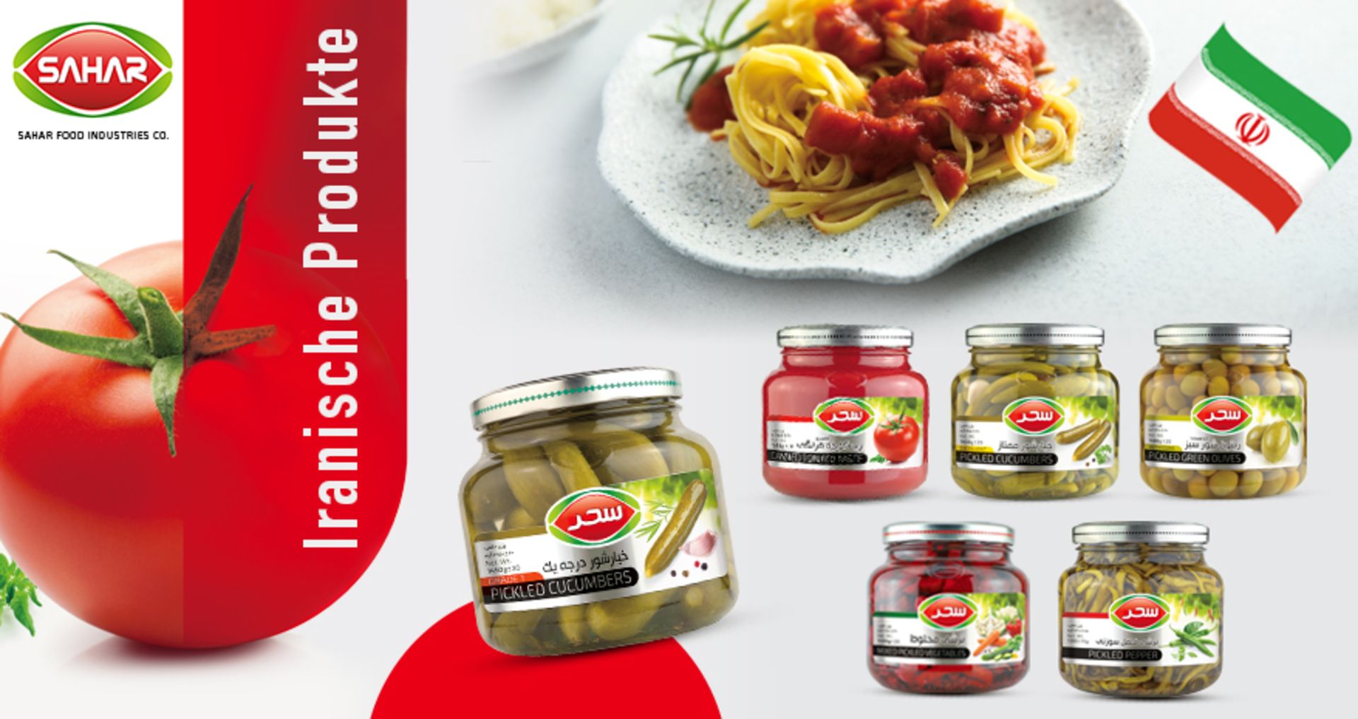 Werbung für eine Auswahl von iranischen Produkten